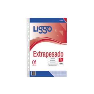 Folio Liggo extrapesado 70 mic oficio x 100 un.