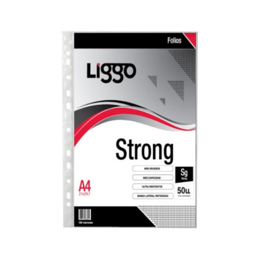 Folio Liggo strong 100 mic A4 x 50 un.