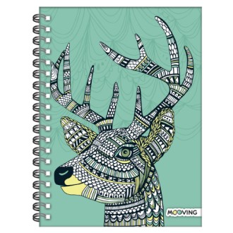 Cuaderno 16x21 animal art tapa dura 80 hs ray espiral