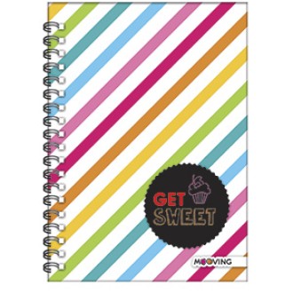 Cuaderno 16x21 colors tapa dura 80 hs ray espiral