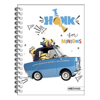 Cuaderno 16x21 minions tapa dura 80 hs espiral ray