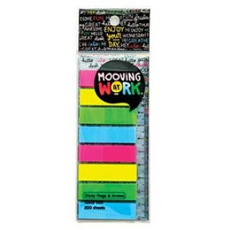 Banderitas plast. Mooving at work neon 8x25 con regla art. 2100205