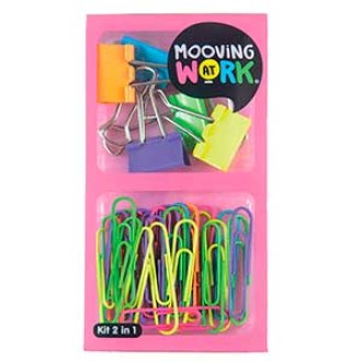 Kit office Mooving at work clips y binder 2 en 1 art. 2060201