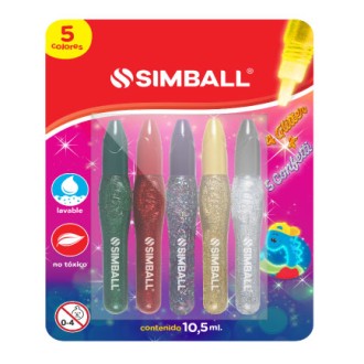 Adhesivo Simball glitter + confetti blister x 5