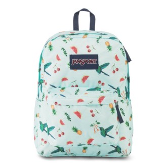 Mochila Jansport superbreak 501-34n verde agua con picaflor